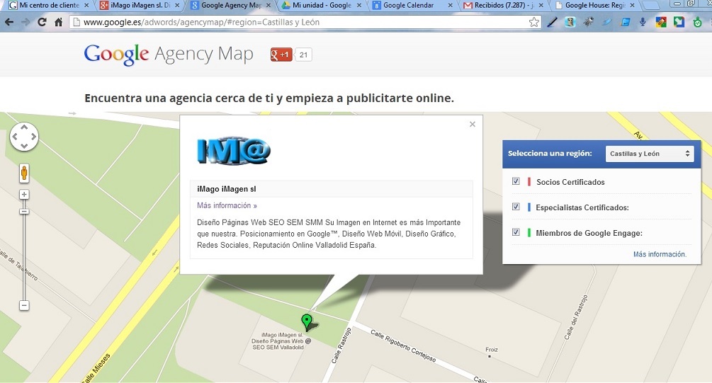 Google Agency Map iMago iMagen SL