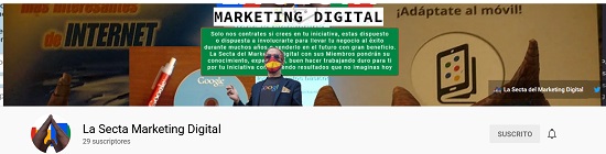 Canal de YouTube de la Secta Agencia de Marketing Digital