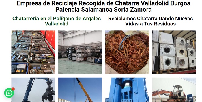 reciclaje recogida chatarra Valladolid Burgos Palencia Salamanca Soria Zamora